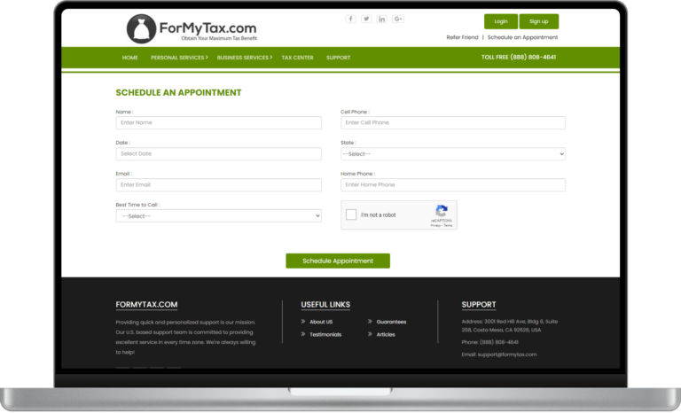 ForMyTax Appointment Dashboard